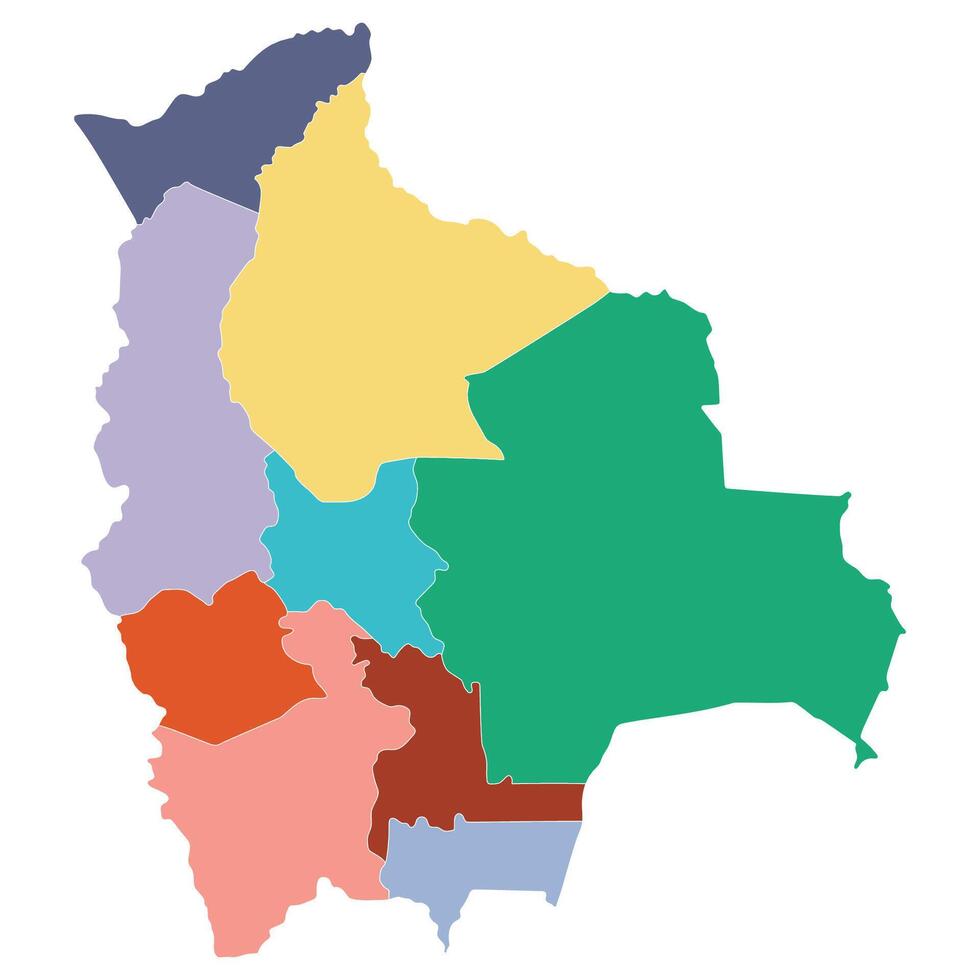 Bolivia kaart. kaart van Bolivia in administratief provincies in veelkleurig vector