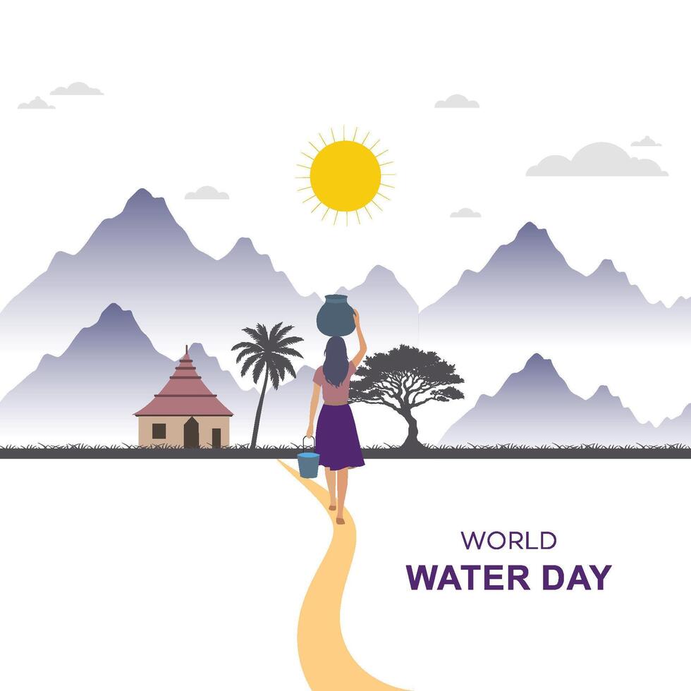 wereld water dag, poster, laten vallen van. besparing water en. 22 maart, vector water dag sociaal media na, ontwerp.