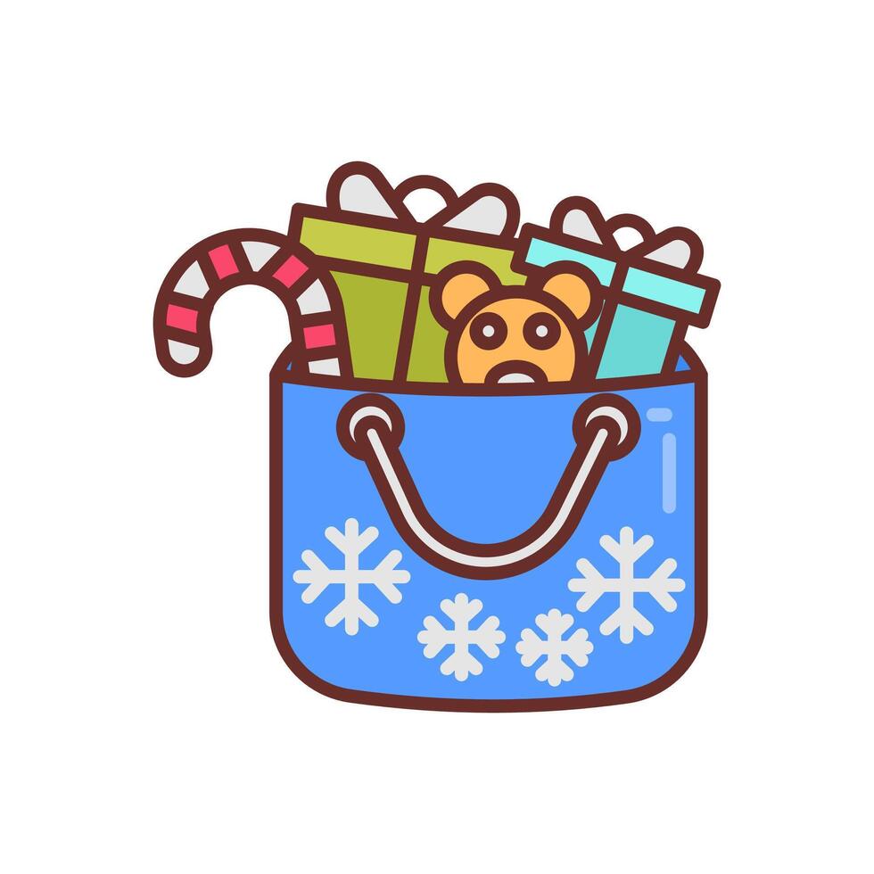 Kerstmis boodschappen doen eetpatroon icoon in vector. logotype vector