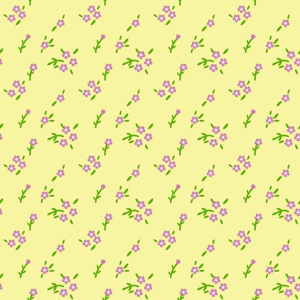 schattig klein bloem bundel in helder geel achtergrond vector