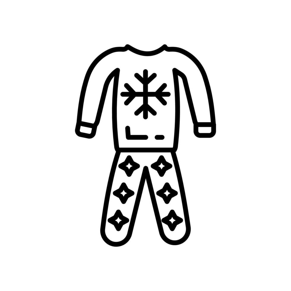 Kerstmis pyjama eetpatroon icoon in vector. logotype vector