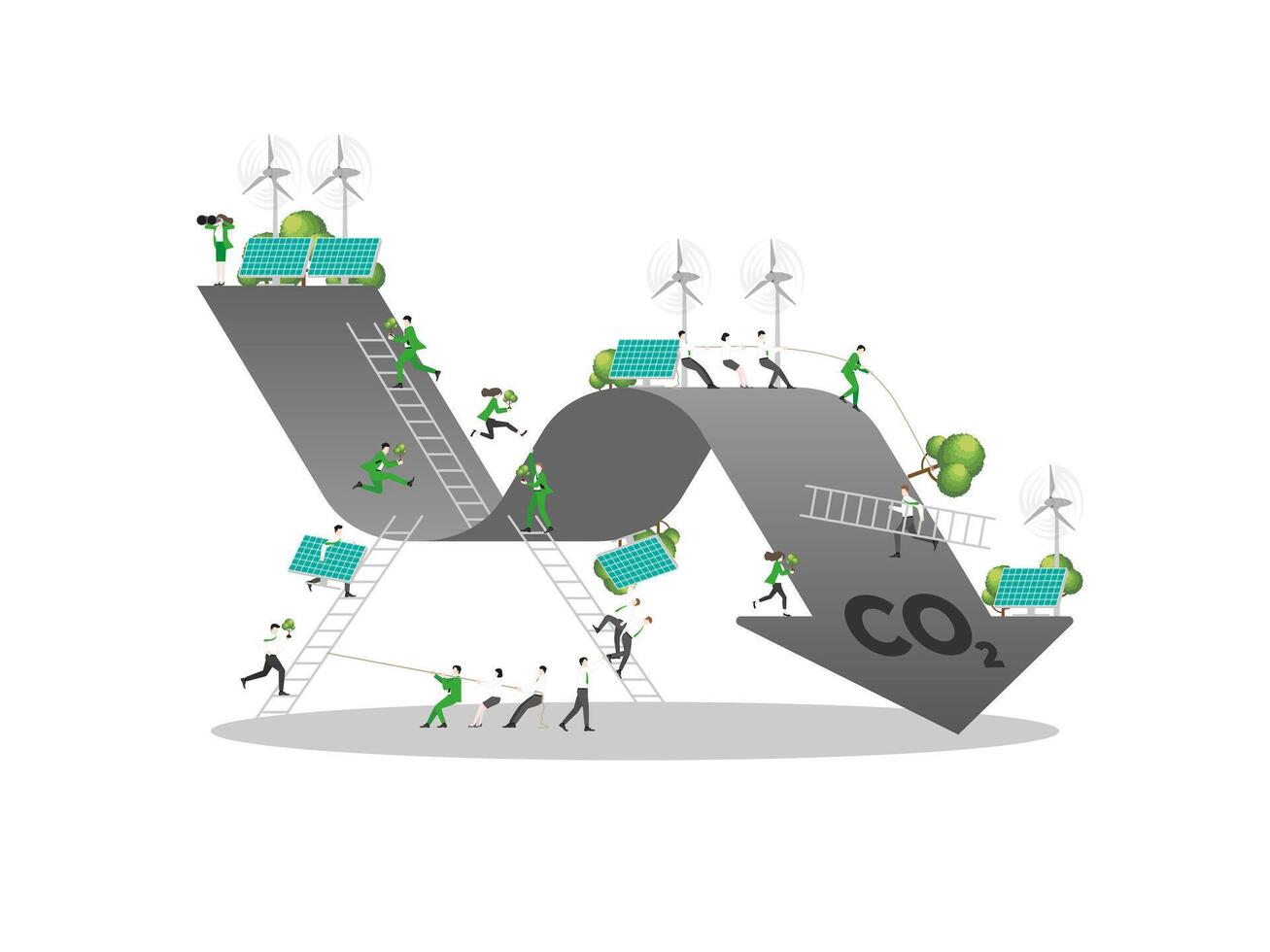 esg duurzaamheid bedrijf koolstof credit, co2 vector