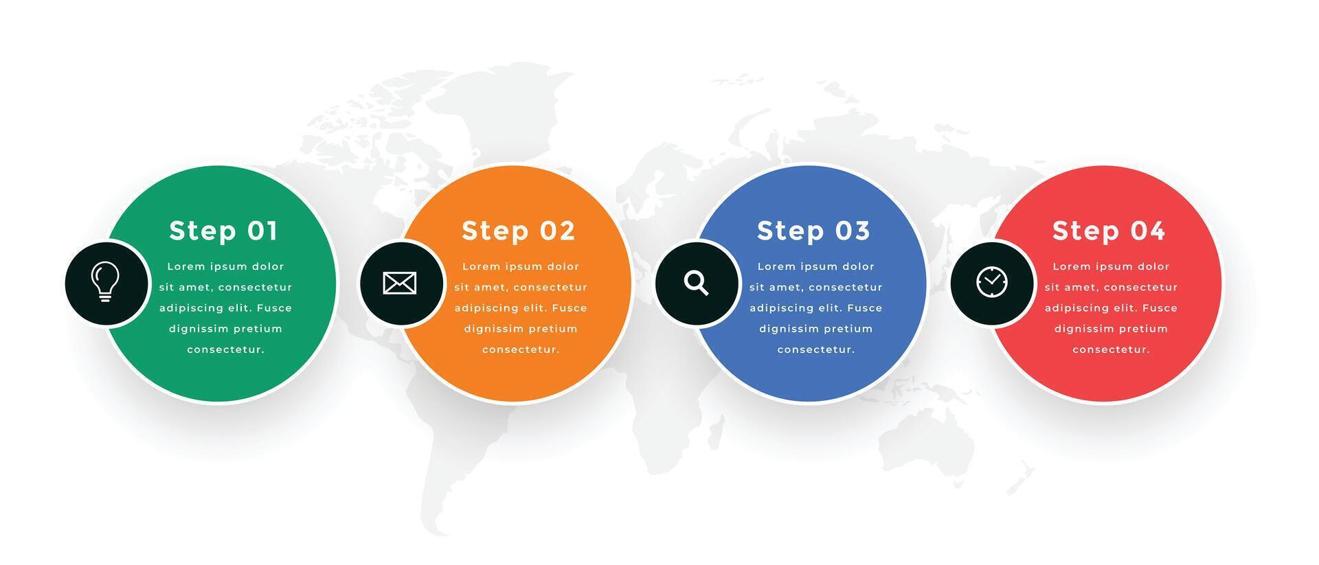 vier stappen modern infographic bedrijf workflow sjabloon vector