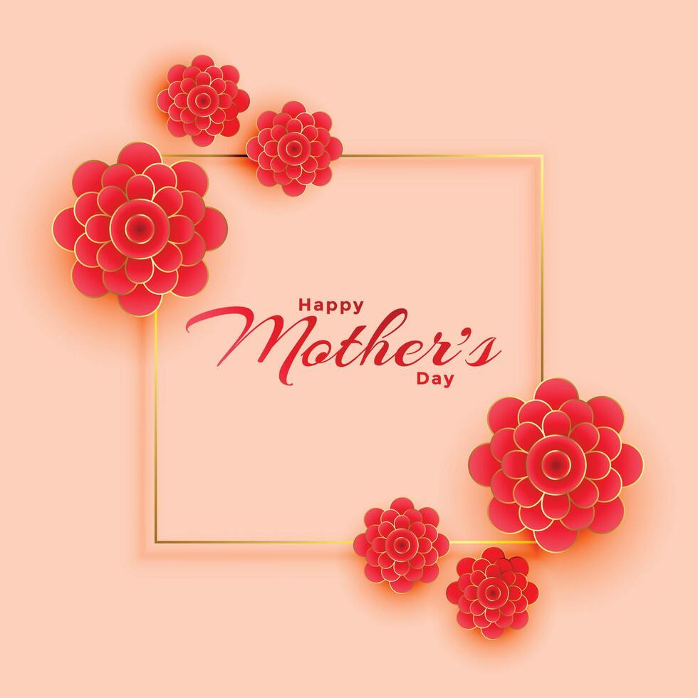bloem decoratie kader voor gelukkig moeders dag vector