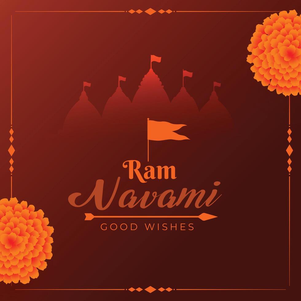 heilig RAM navami wensen groet kaart ontwerp vector