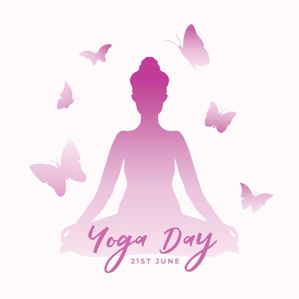 Internationale yoga dag achtergrond voor meditatie-geïnspireerd thema vector