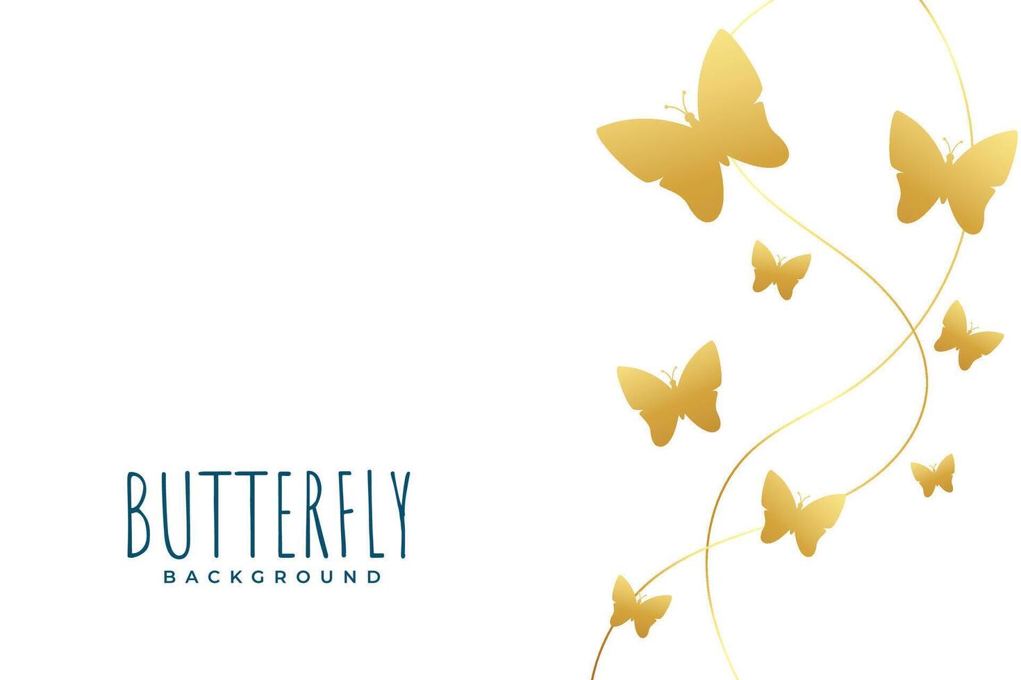 elegant gouden vlinder groet achtergrond ontwerp vector