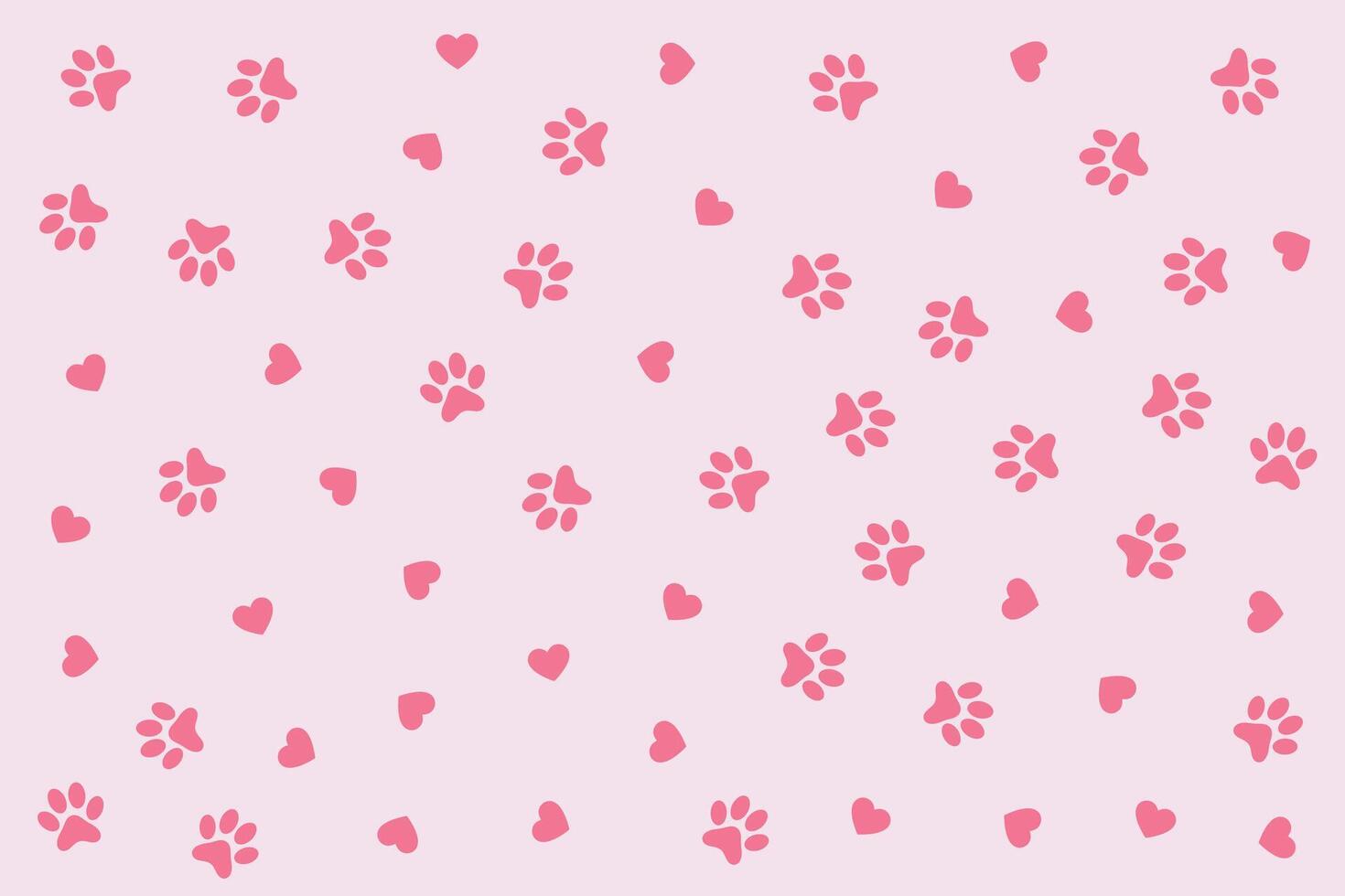 hond of kat poot afdrukken met hart patroon ontwerp vector