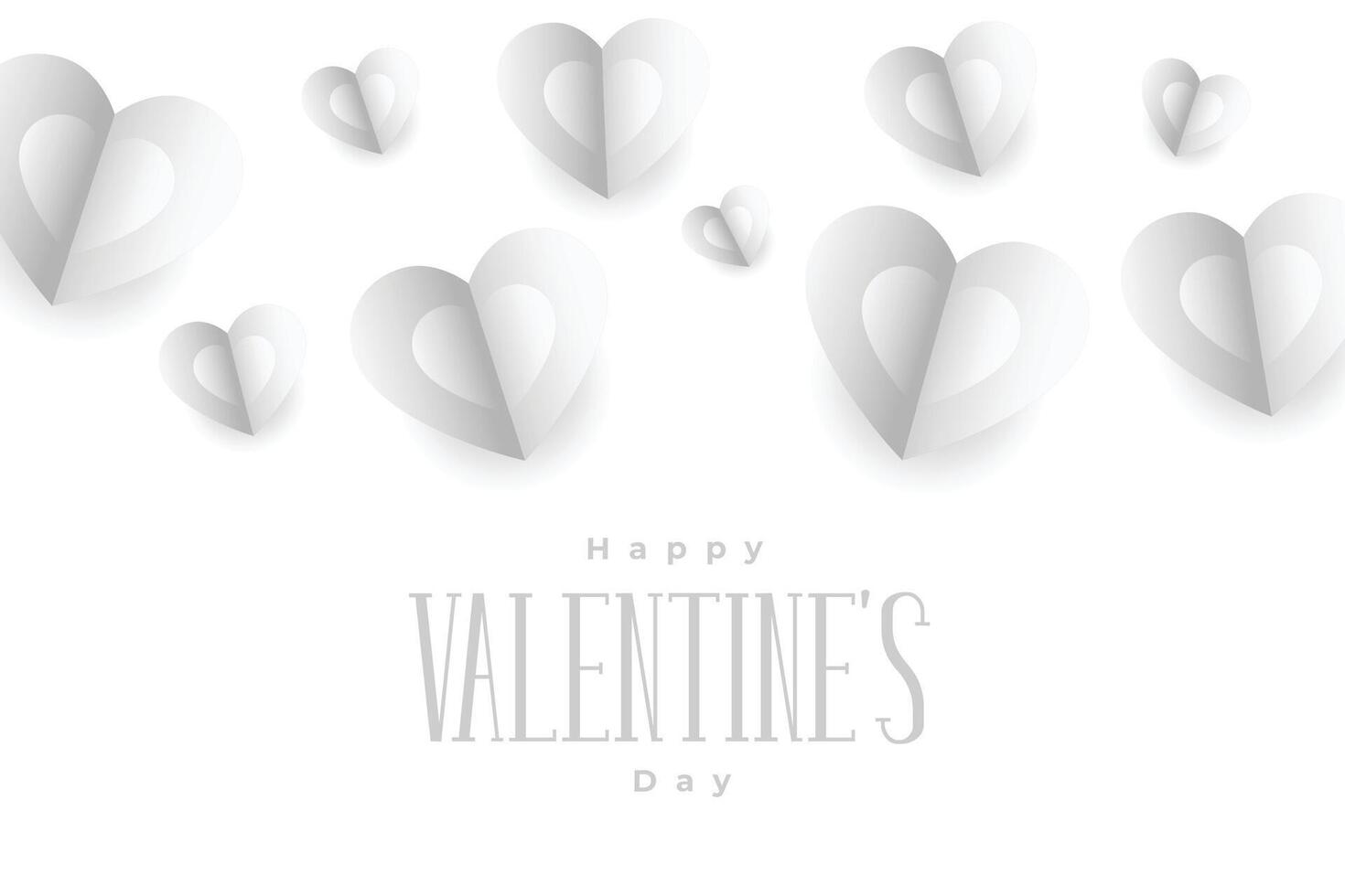 elegant wit vliegend harten voor valentijnsdag dag vector