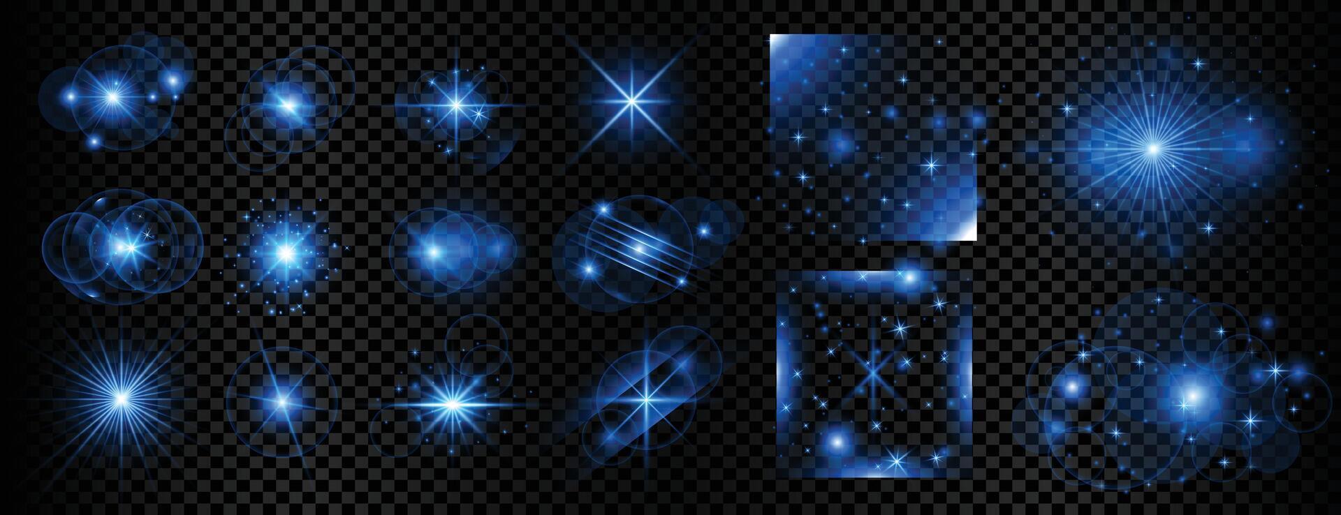 sterrenhemel blauw magisch straal licht achtergrond in verzameling vector