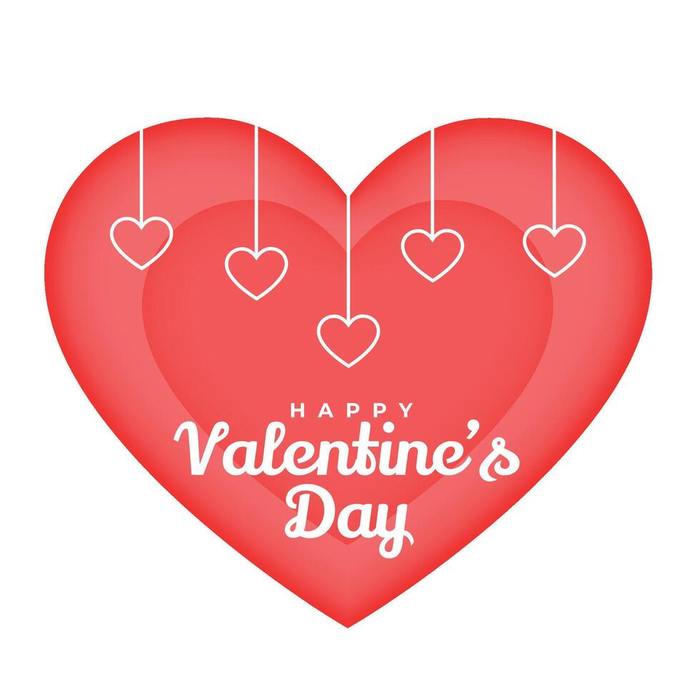 papercut valentijnsdag dag vooravond achtergrond met hangende harten vector