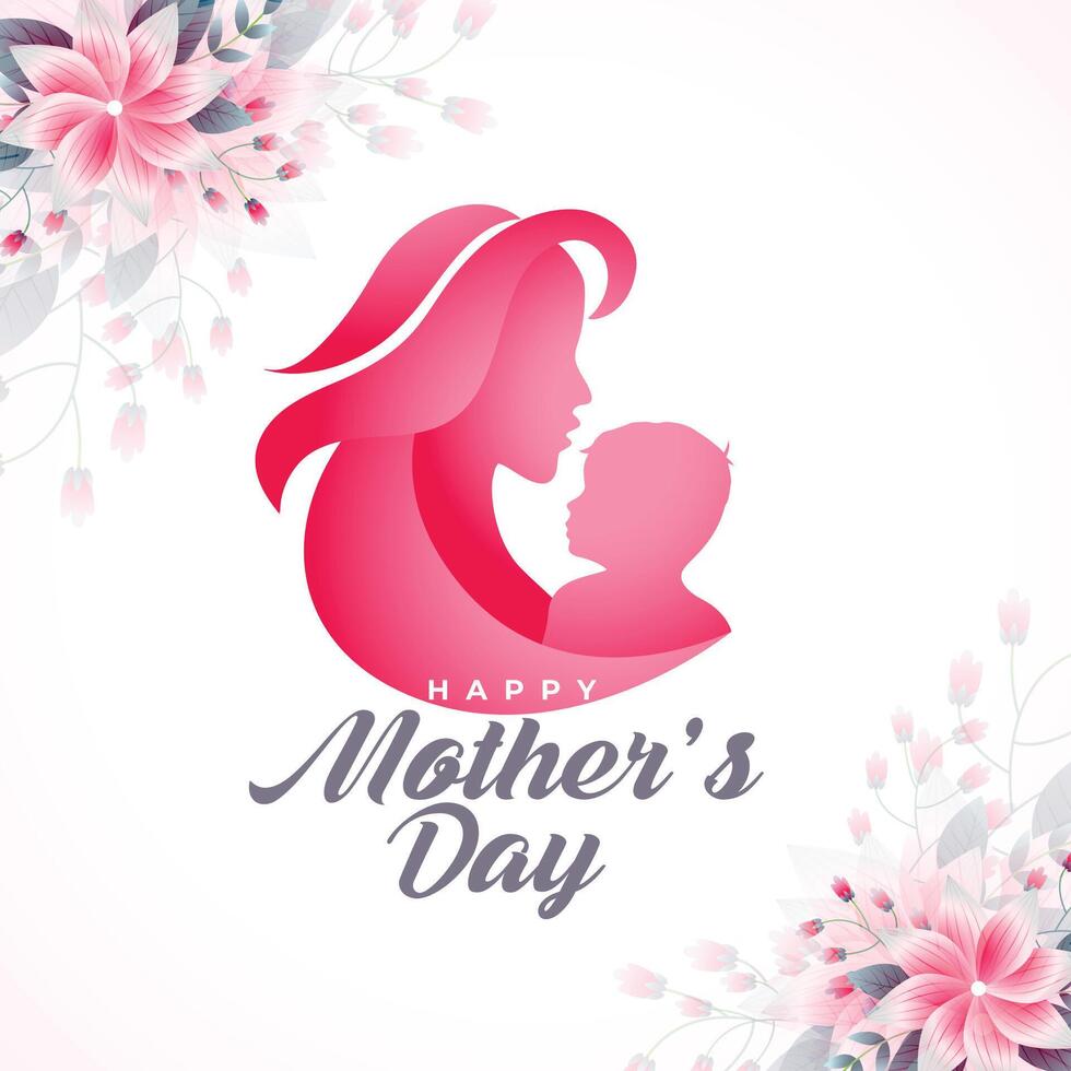 moeder dag sociaal media poster met bloem decoratie vector