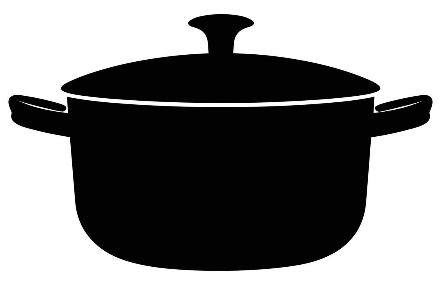 Koken pot silhouet, keuken Koken potten vector icoon reeks