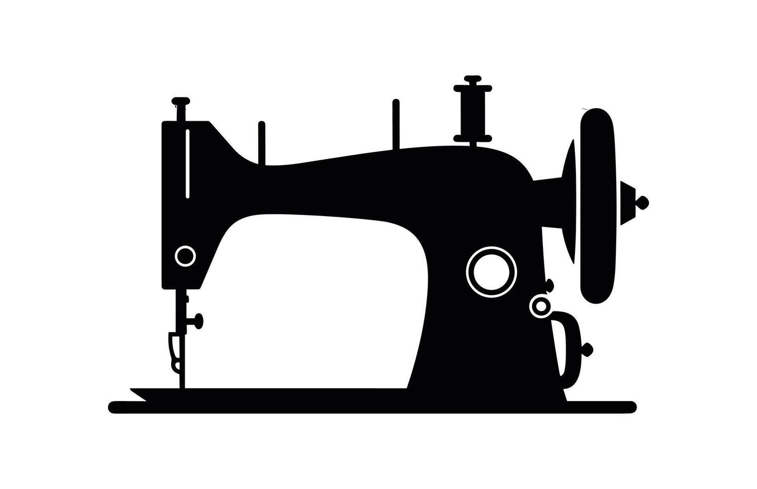 naaien machine vector illustratie, naaien logo atelier, handleiding naaien, naaien machine silhouet icoon,