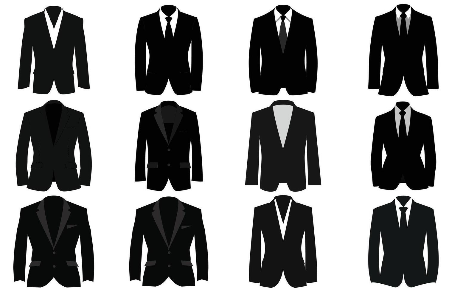 pak silhouet, mannen blazer of jasje symbool gemakkelijk silhouet icoon Aan achtergrond vector