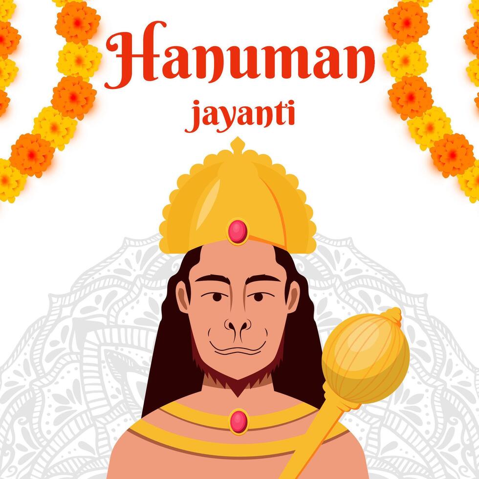 Hanuman Jayanti illustratie in vlak ontwerp vector stijl