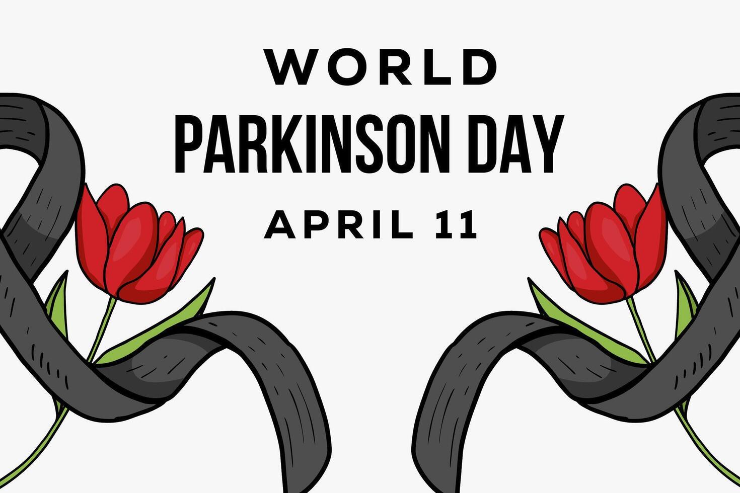 hand- getrokken wereld Parkinson dag achtergrond illustratie vector