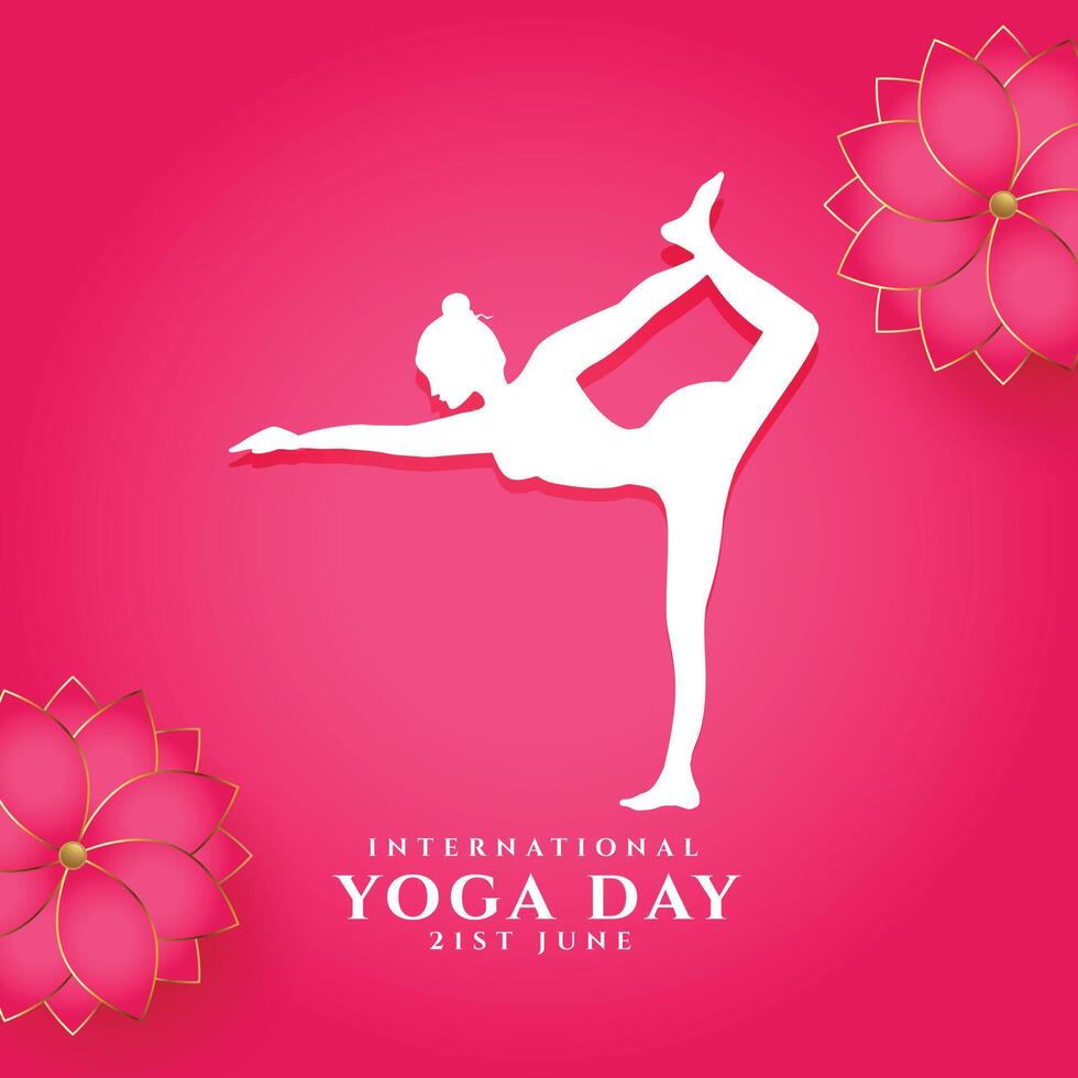 21e juni Internationale yoga dag achtergronden naar inspireren oefening vector