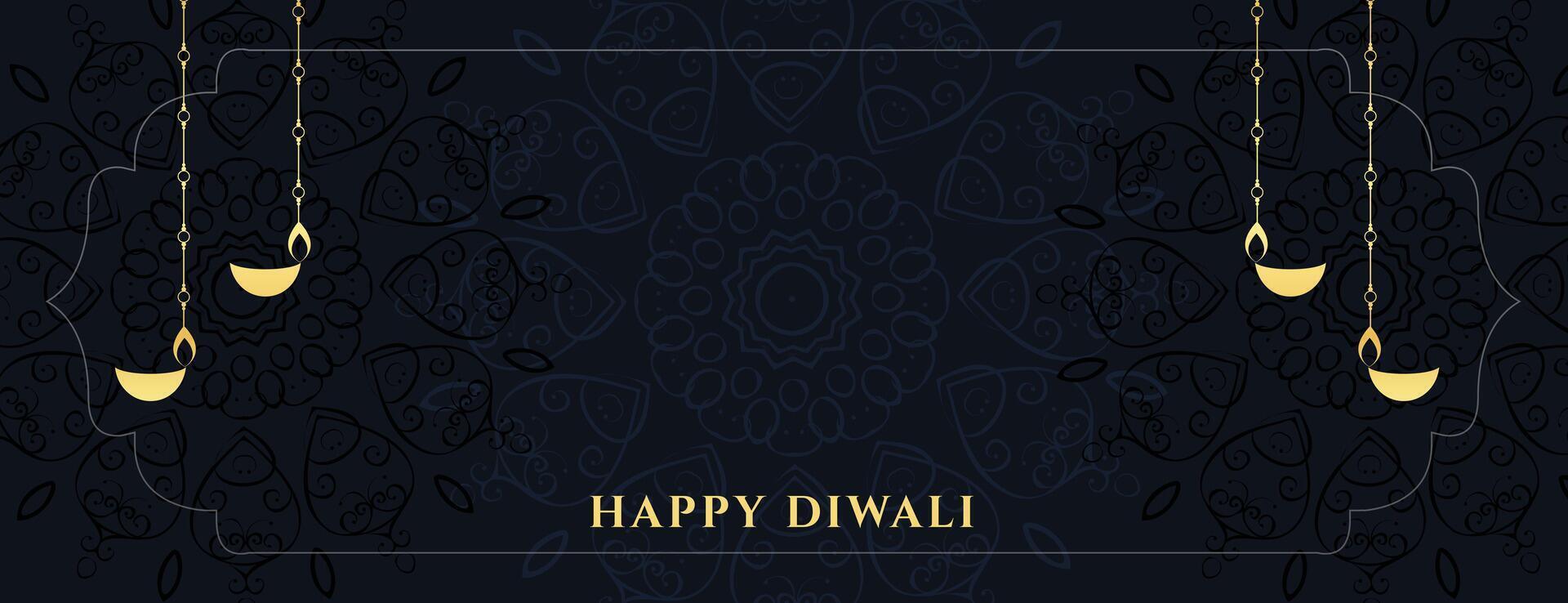 gelukkig diwali festival van lichten concept banier vector