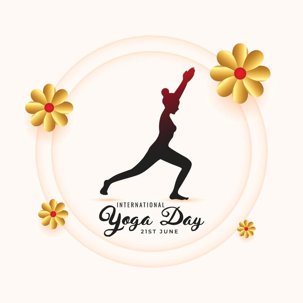 decoratief wereld yoga dag achtergrond met Dames silhouet vector
