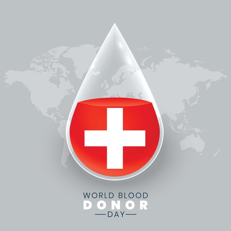 wereld bloed schenker dag bewustzijn poster in 3d stijl vector