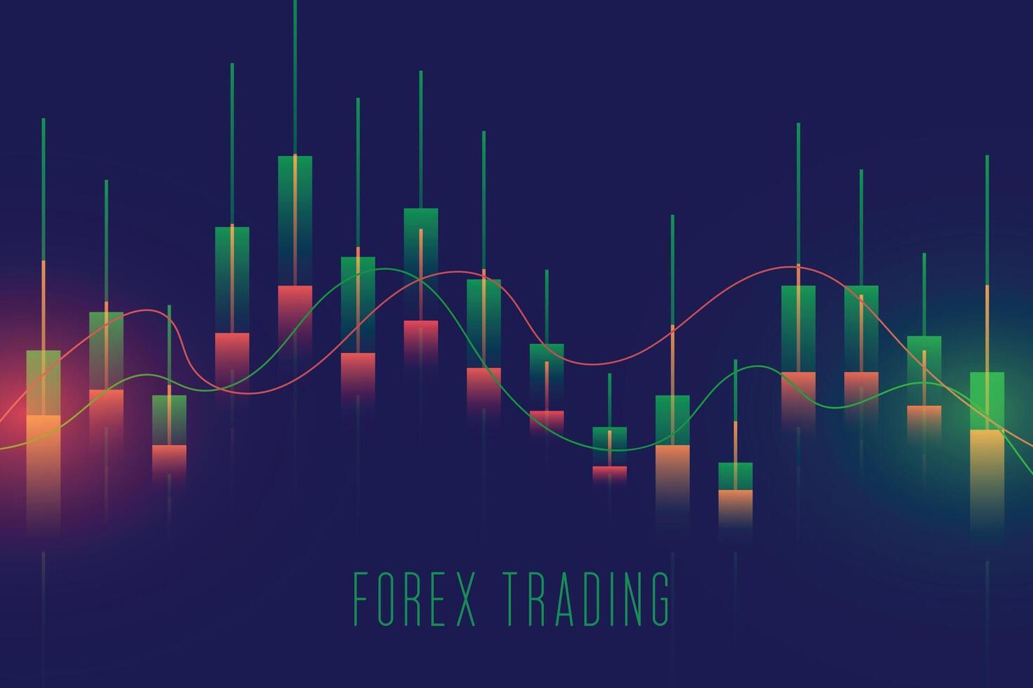 forex handel voorraad markt kaars diagram achtergrond vector