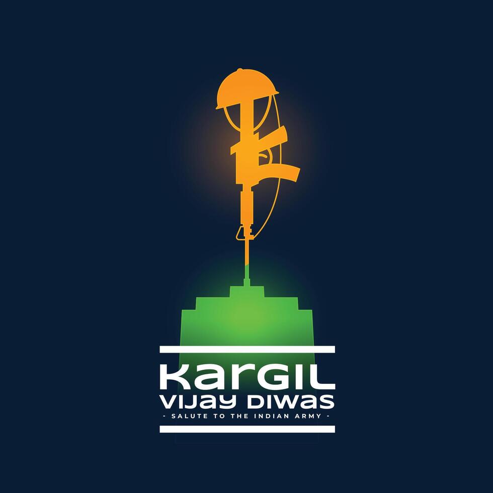 kargil vijay diwas patriottisch achtergrond met een leger tintje vector