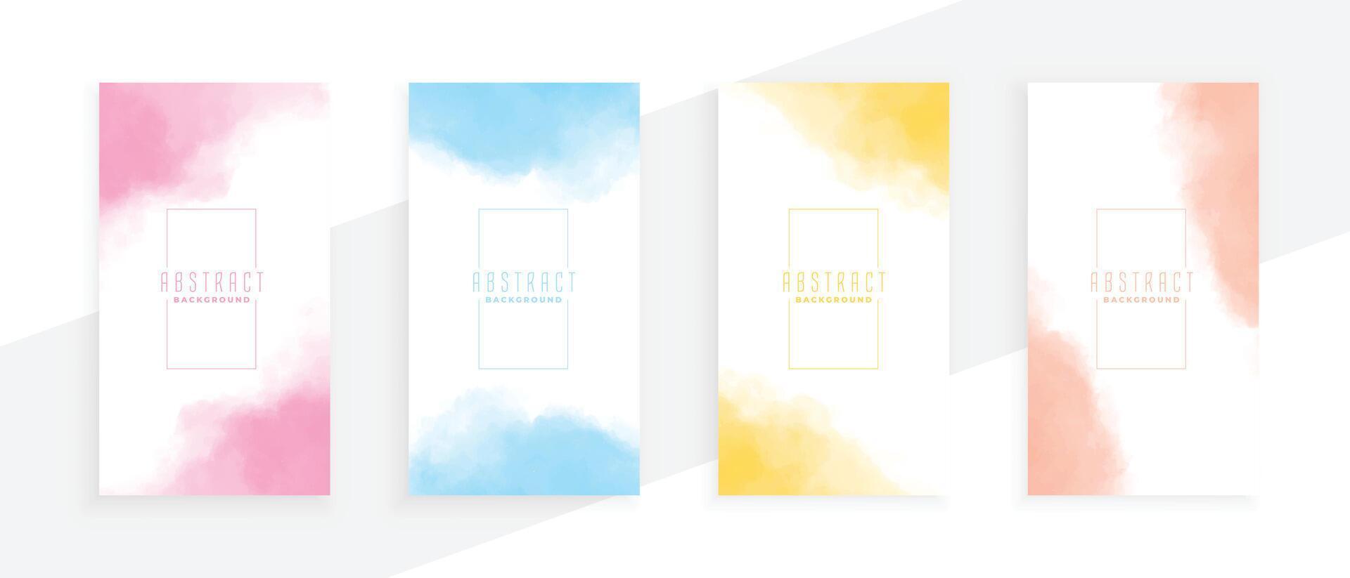 abstract waterverf mooi hoor kleuren banners reeks vector