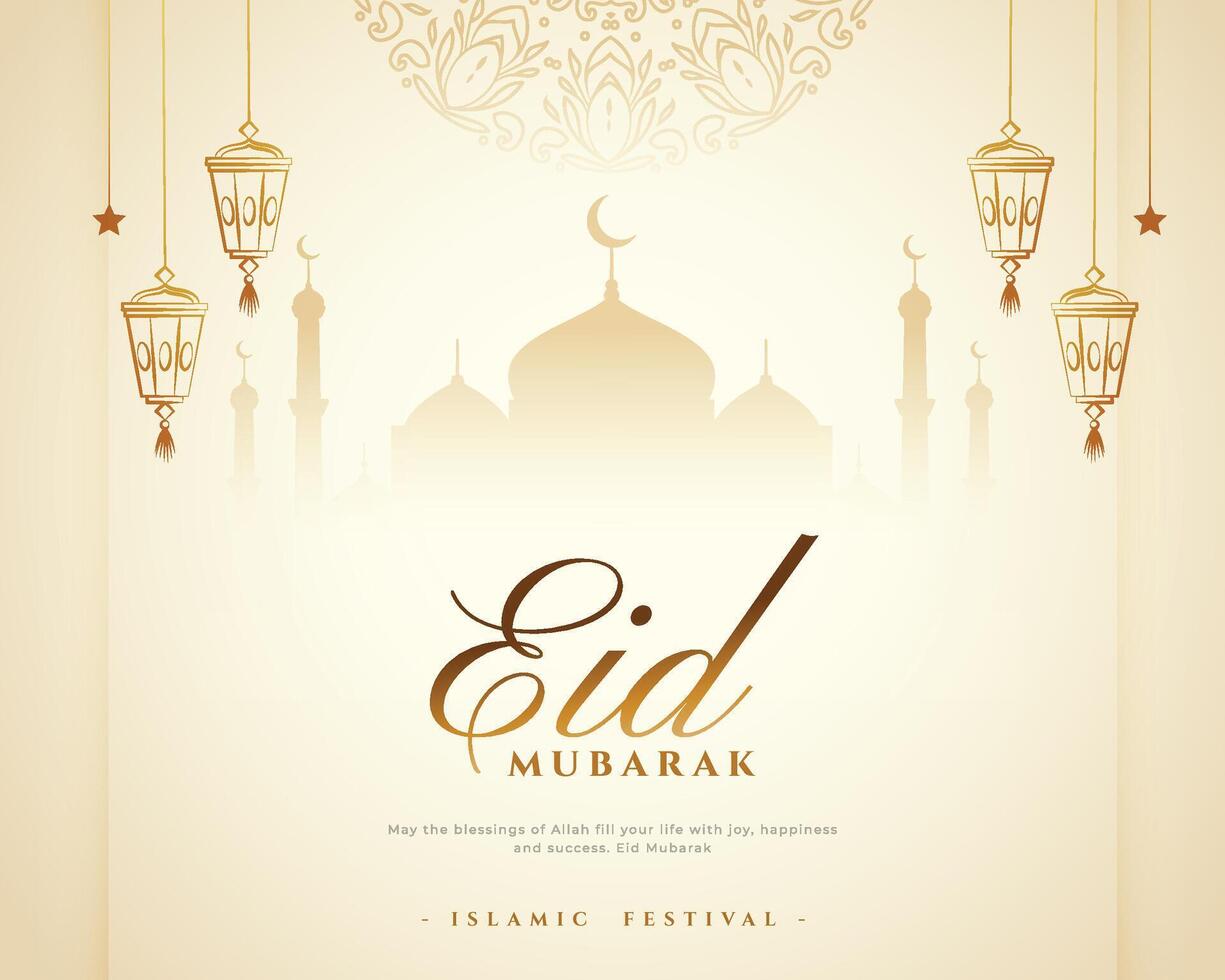 traditioneel eid mubarak feestelijk uitnodiging achtergrond ontwerp vector