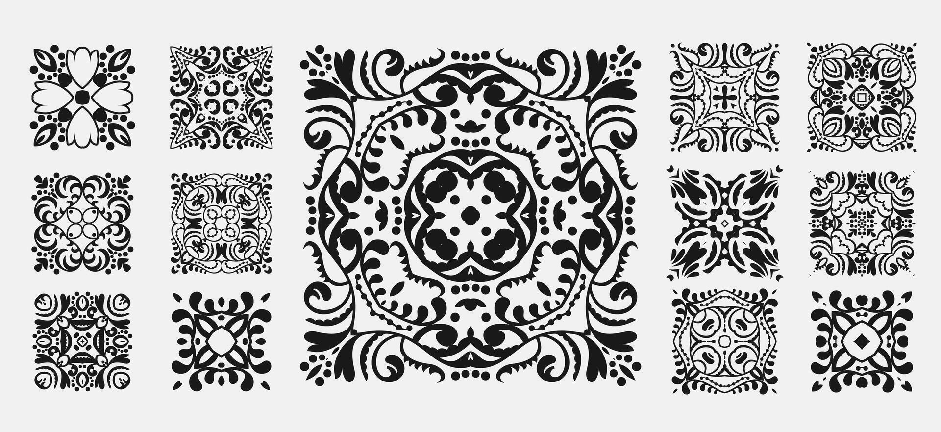 Arabisch of Indisch stijl plein mandala decoratie groot reeks vector