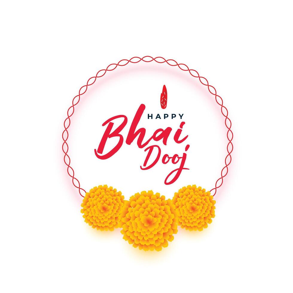 traditioneel bhai dooj viering achtergrond met goudsbloem bloem ontwerp vector