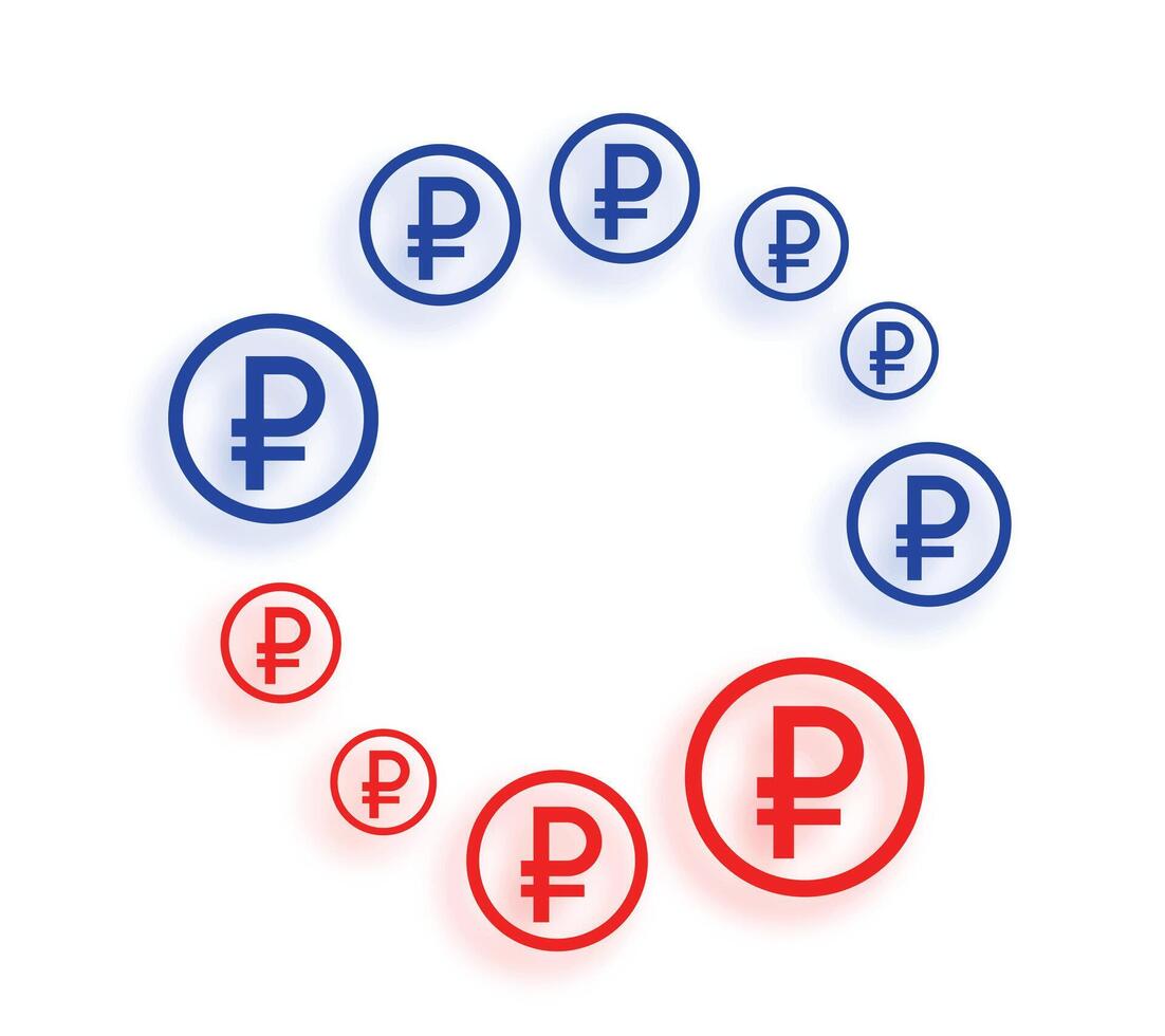 Russisch valuta roebel kader met tekst ruimte vector