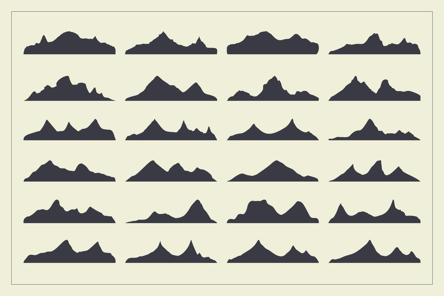 pak van hoog reeks berg silhouet achtergrond ontwerp vector