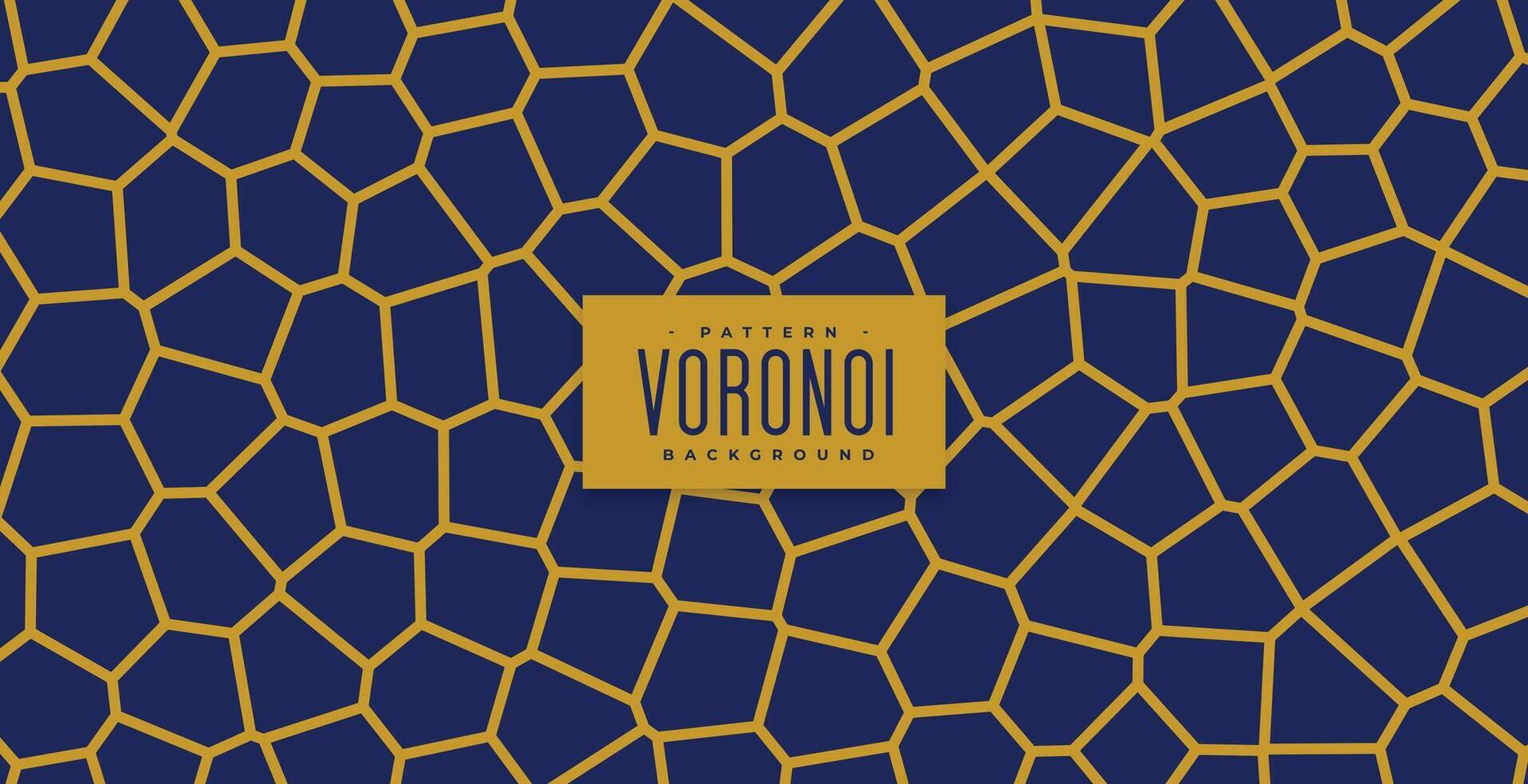 voronoi lijnen structuur patroon in gouden en blauw kleuren vector