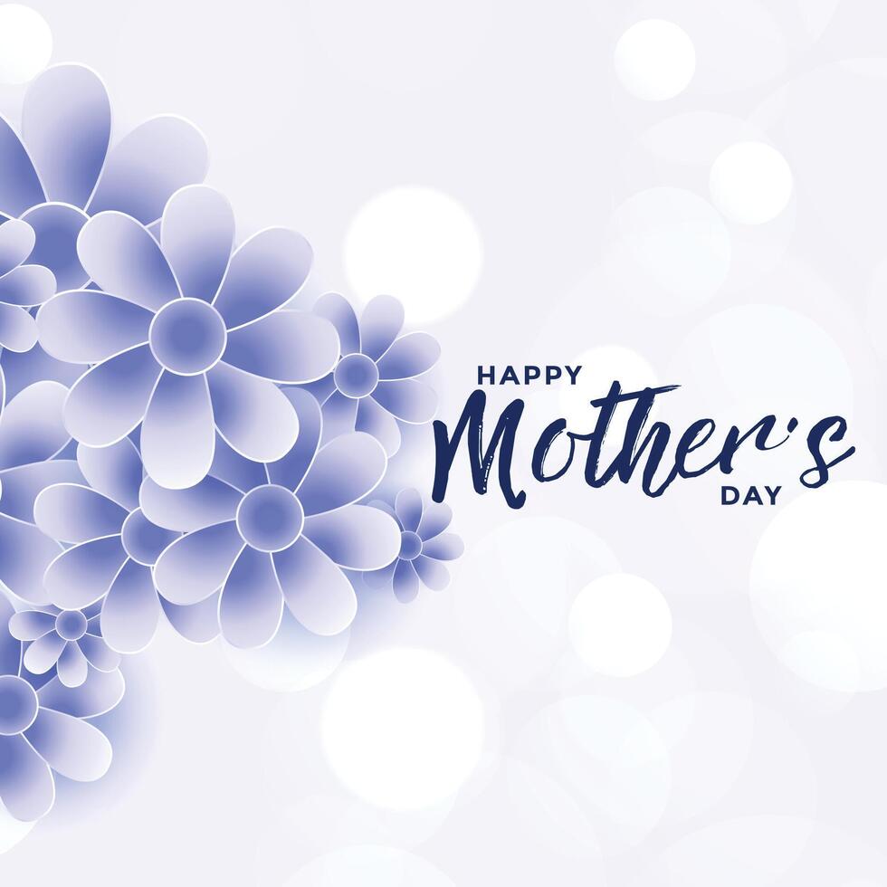 gelukkig moeders dag blauw bloem decoratie achtergrond vector
