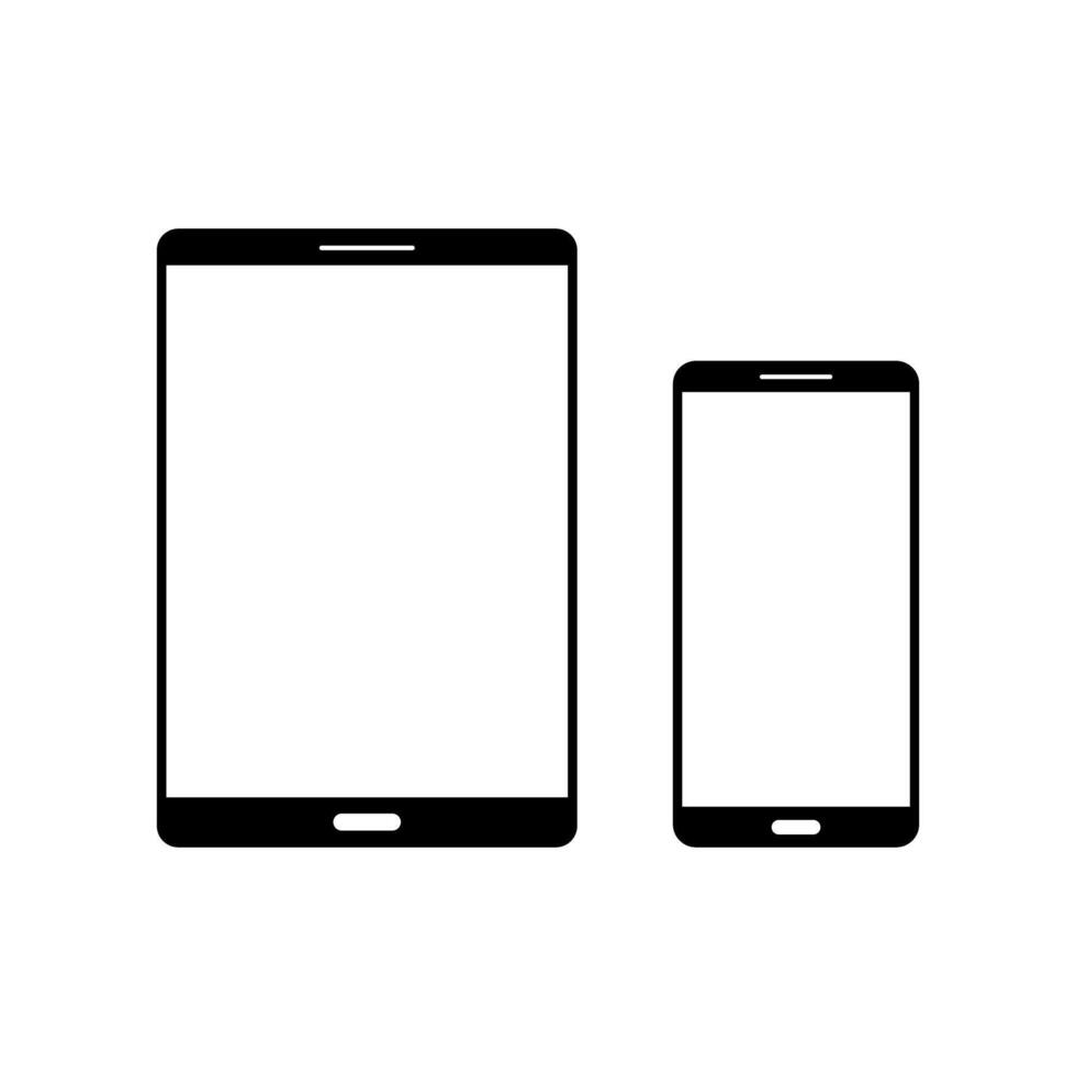 tablet telefoon vlak apparaten wit Scherm mockup vector ontwerp