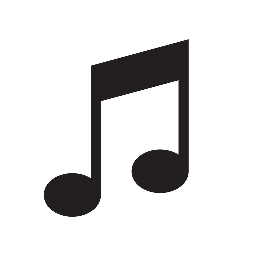 muziek- Notitie vlak icoon geïsoleerd vector illustratie