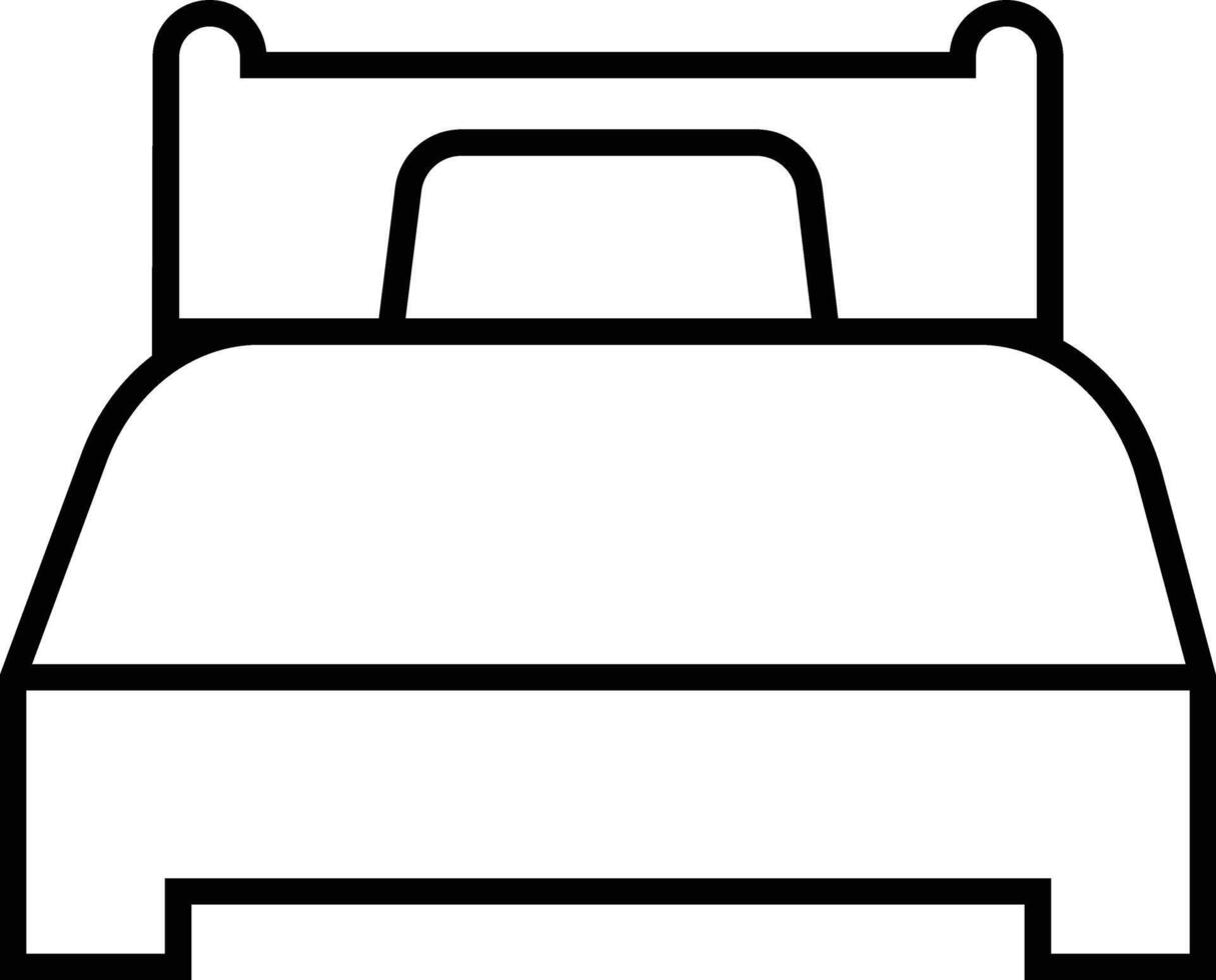 bed icoon in lijn stijl. geïsoleerd Aan teken, symbool van meubilair gebruik voor slaap nacht in hotel, ziekenhuis en huis accommodatie dubbele bed vector voor apps en website