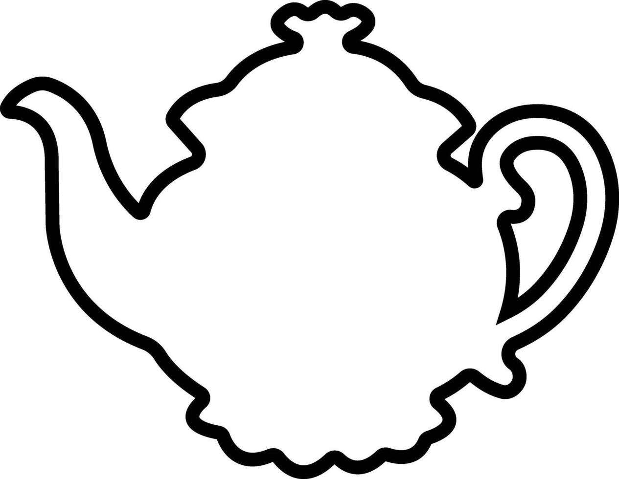thee pot icoon in lijn stijl. geïsoleerd Aan thee waterkoker of theepot teken en symbool. theepotten, drinken koffie pot. abstract ontwerp logotype kunst vector voor apps website