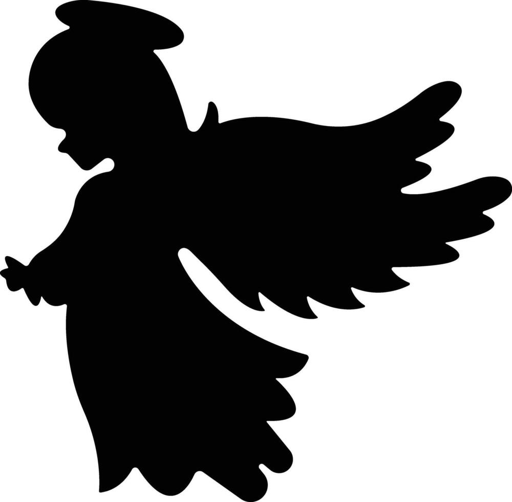 engelen met Vleugels icoon in vlak stijl. geïsoleerd Aan verspreiding, Kerstmis engel icoon heilig engel teken voor mobiel concept en website ontwerp. symbool, grafiek logo vector