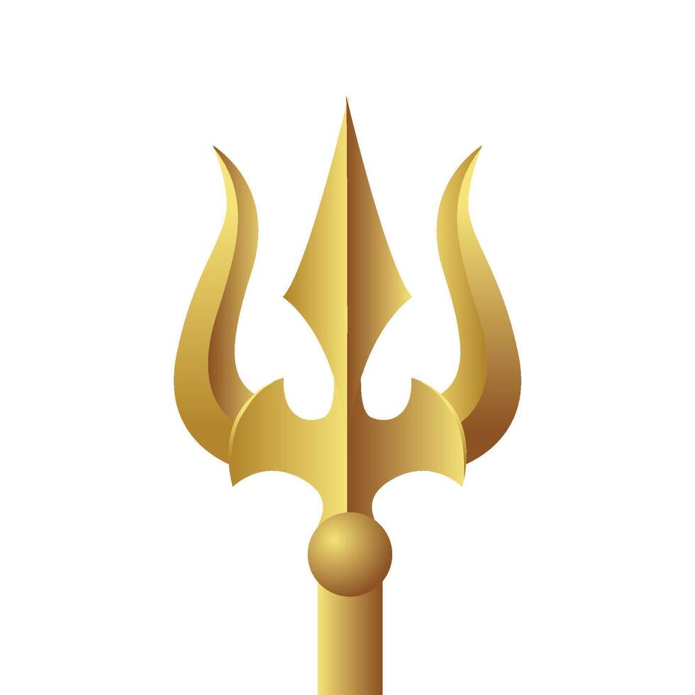 heer shiva wapen gouden trishul vector illustratie