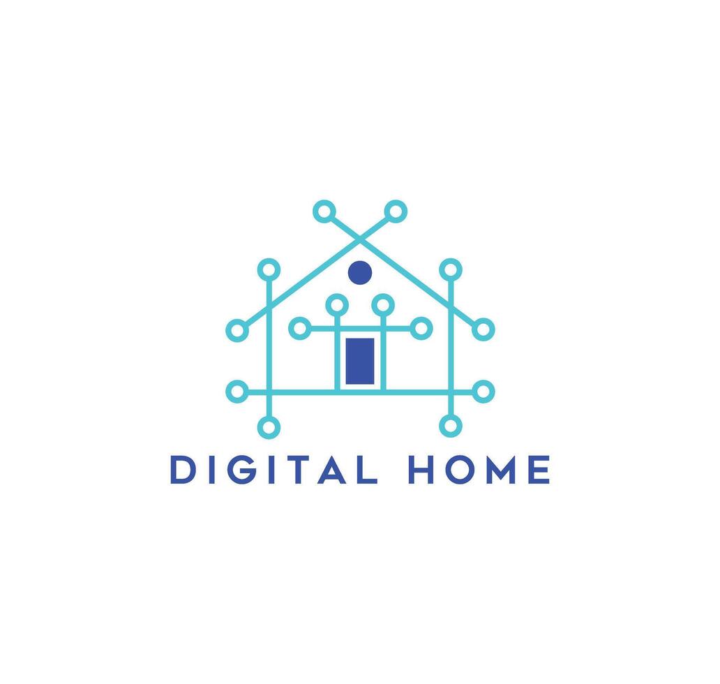 digitaal huis logo, icoon vector illustratie