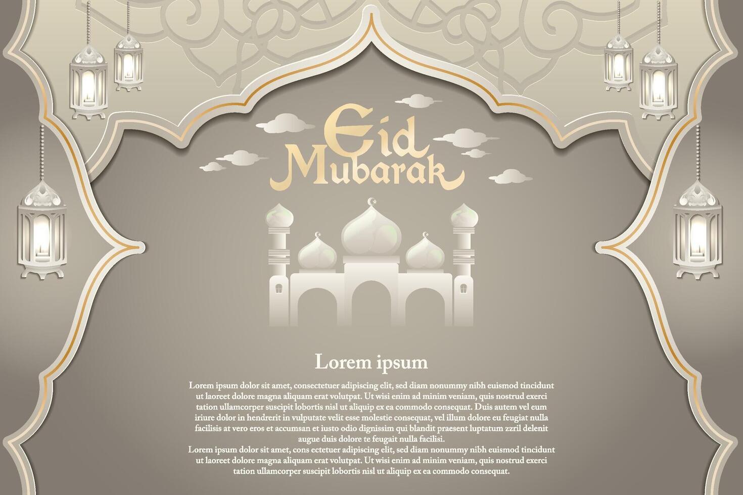 elegant Islamitisch aantrekkingskracht achtergrond en poster eid mubarak idul fitri of Ramadan met helling elemen vector