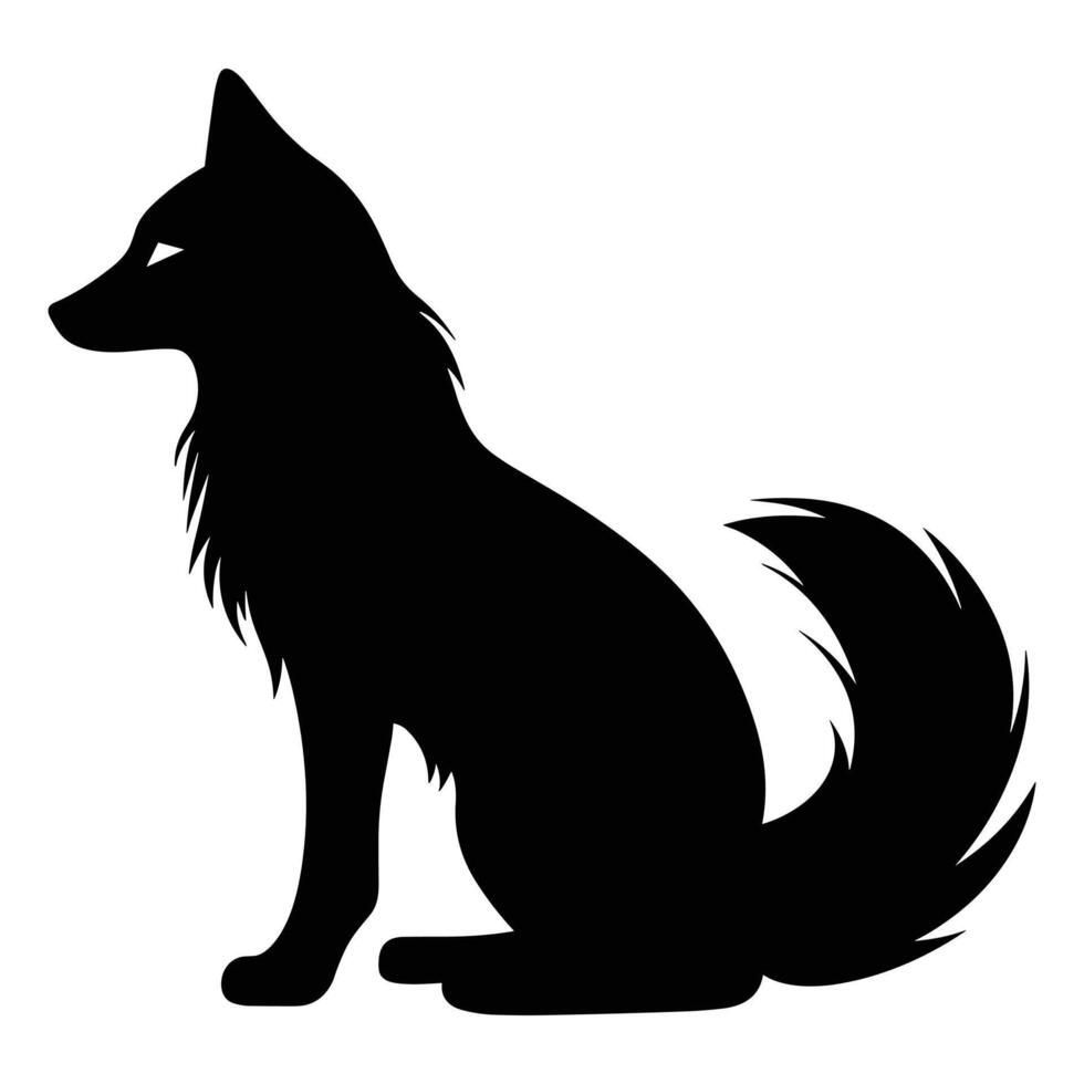 vos zwart silhouet vector, wit achtergrond. vector