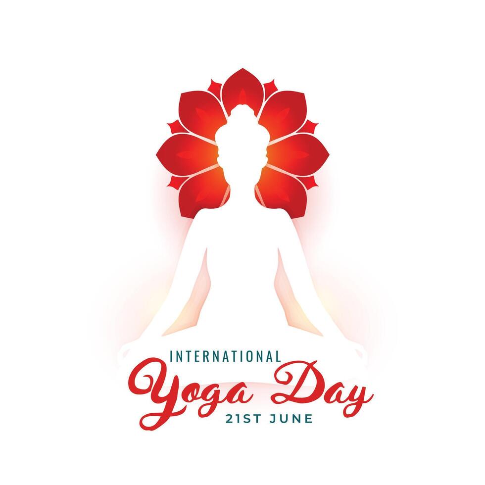 vieren Internationale yoga dag met mooi achtergrond vector