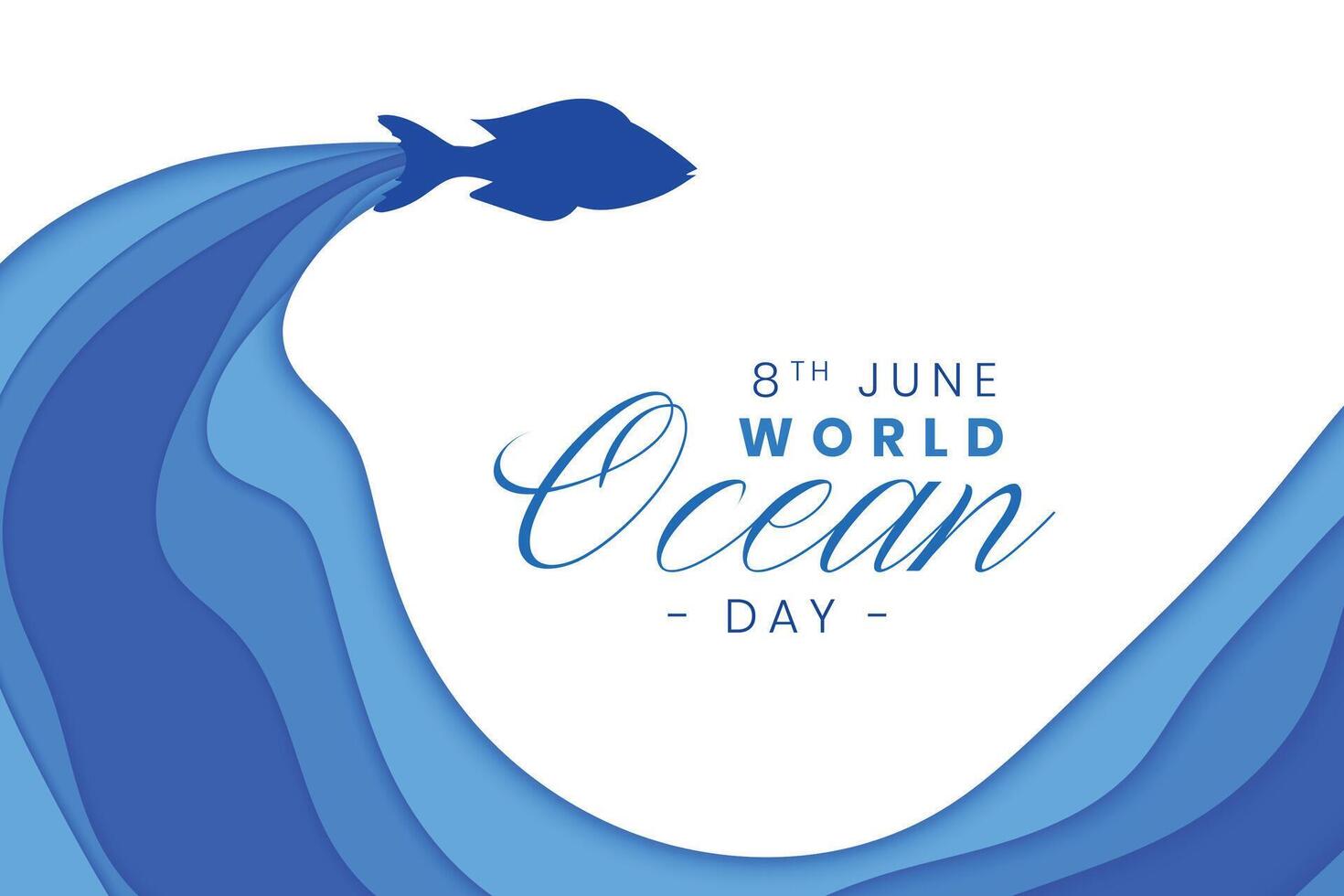 8e juni wereld oceaan dag poster opslaan water en klimaat vector