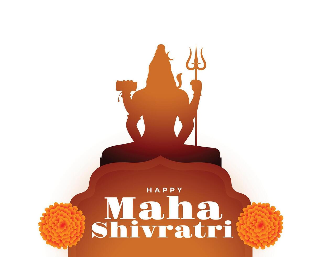 Hindoe festival maha shivratri wensen kaart met bloemen decor vector