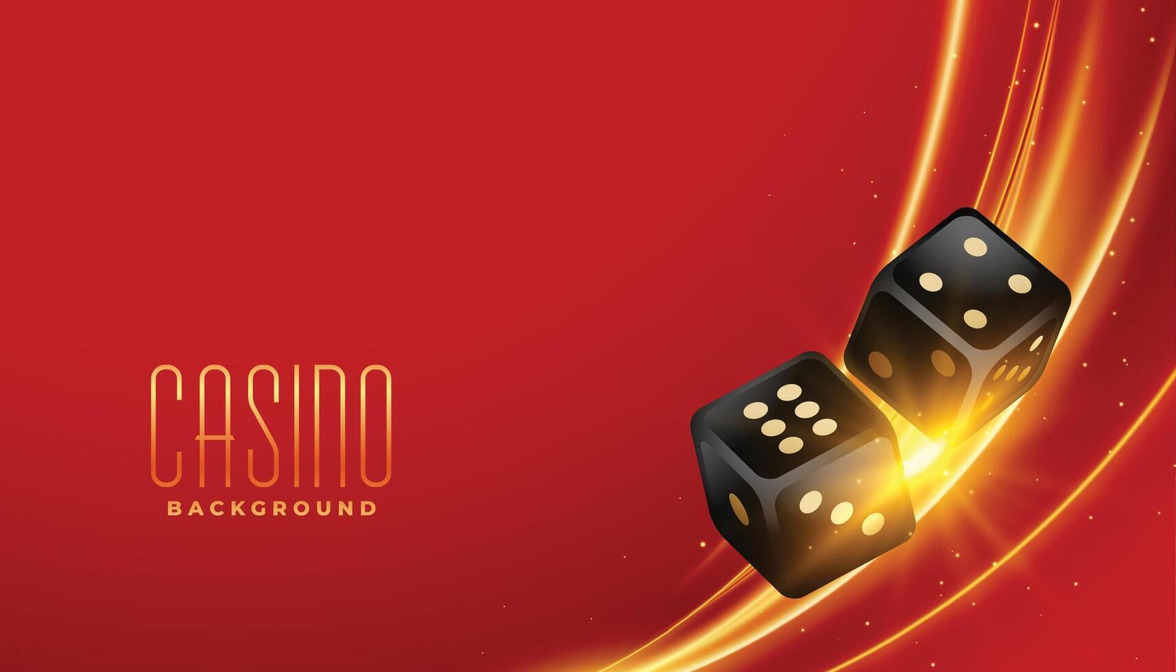 realistisch casino het gokken Dobbelsteen banier met licht effect vector
