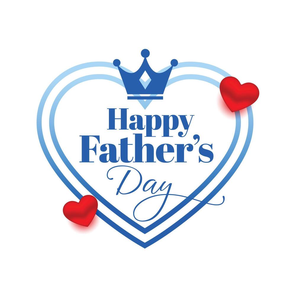 gelukkig vader dag evenement achtergrond met kroon en liefde hart vector