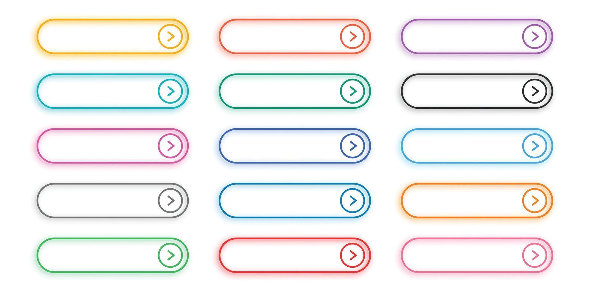 lijn stijl kleurrijk app knop teken met blanco ruimte vector